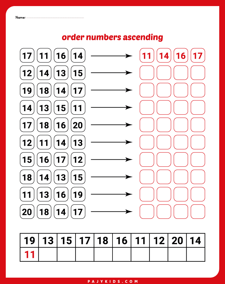 ascending number - Building Cognitive and Fine Motor Skills Together
