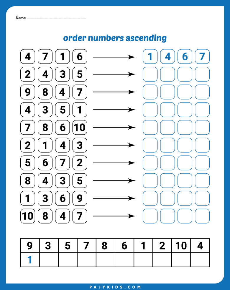ascending number - Understanding Number Order in Early Childhood
