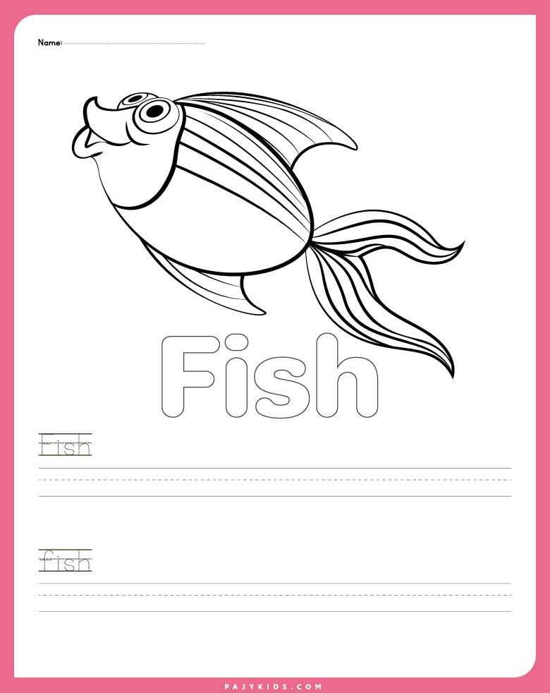 letter f worksheet - Letter f Coloring Activity with Word Writing Practice