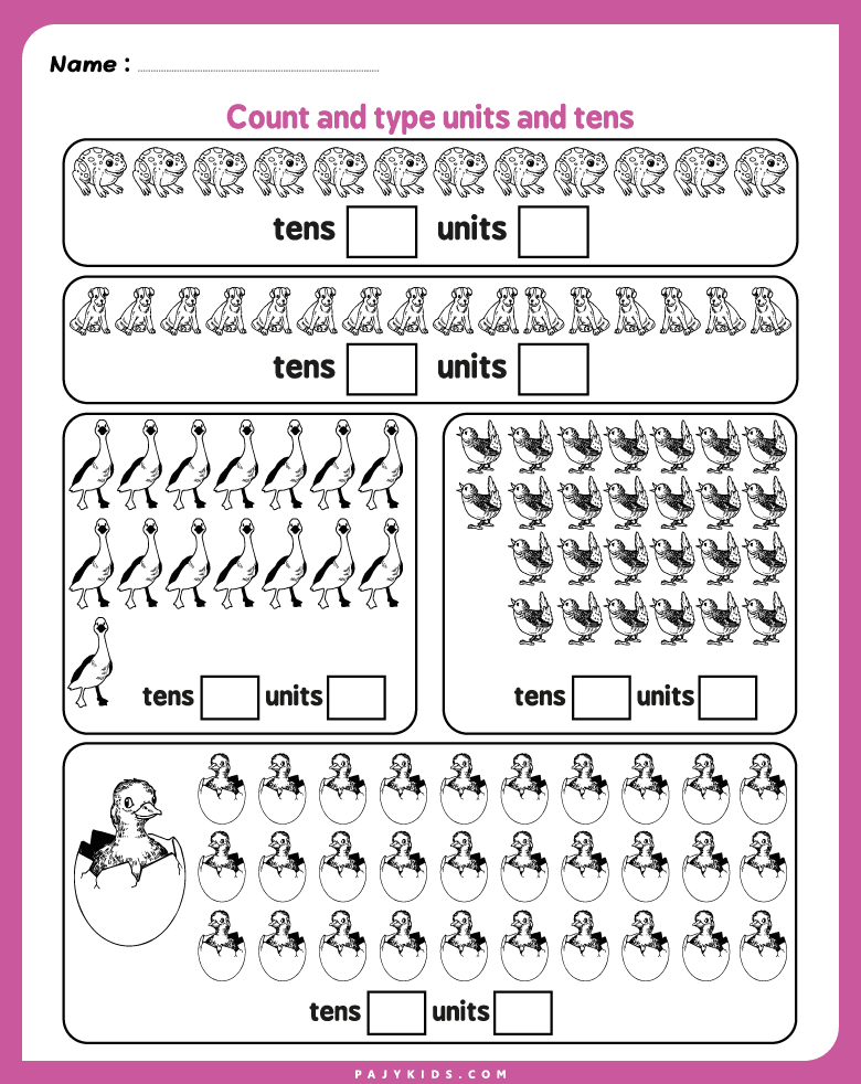 ones and tens - Developing Fine Motor and Thinking Skills Together