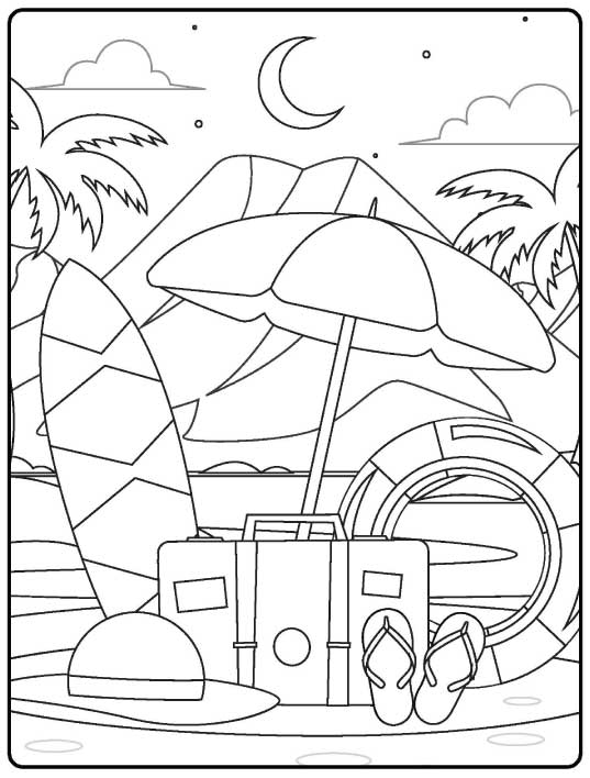 التلوين للاطفال برسومات صيفية ممتعة