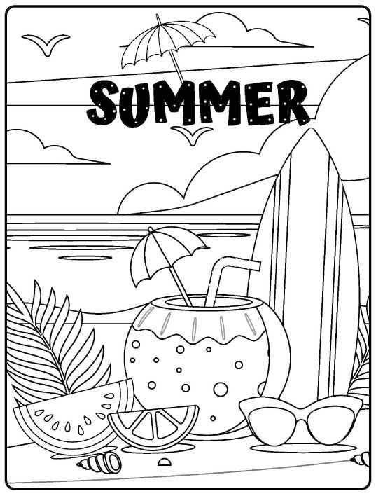 Kids Will Love These 32 Free Summer Coloring Pages