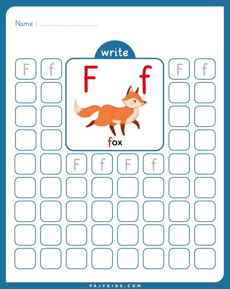 تعليم حرف f للاطفال - كتابة حرف F الكبير والصغير