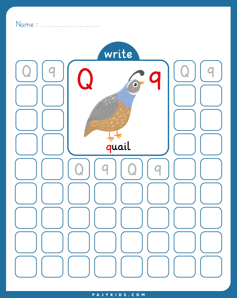 حرف q للاطفال - التعرف على حرف Q الكبير والصغير