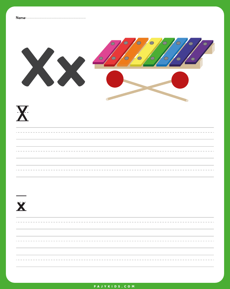 حرف x - كتابة حرف X (كبير وصغير)