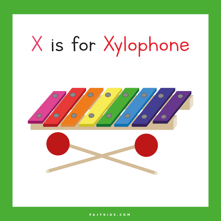 حرف x - X is for Xylophone – التعرف على الحرف
