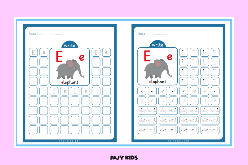 E Flash Worksheet.pdf Tracing Letter E Worksheets for Kindergarten