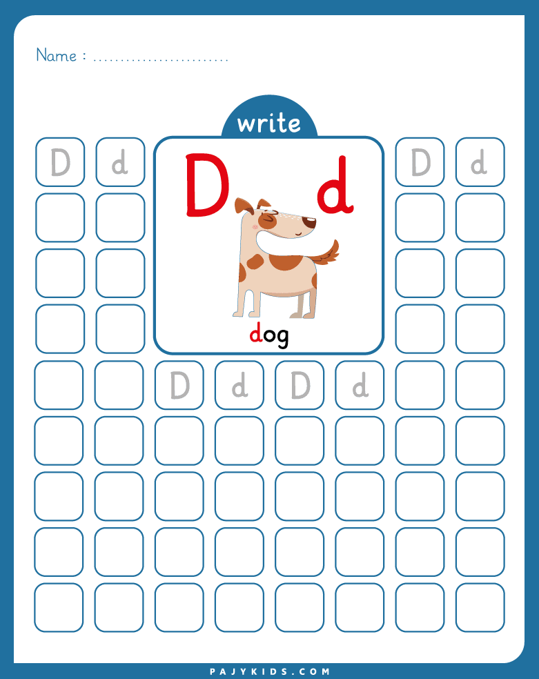 letter d trace worksheet - Tracing Uppercase and Lowercase D