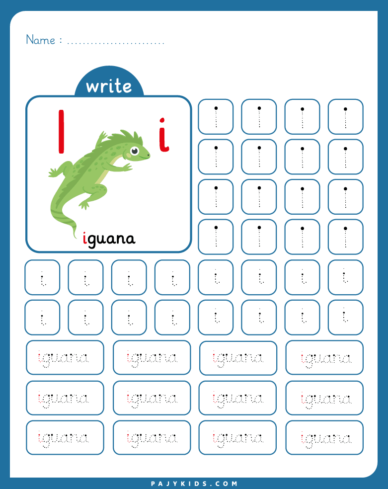 letter i tracing sheet - Letter I Tracing and Early Word Practice