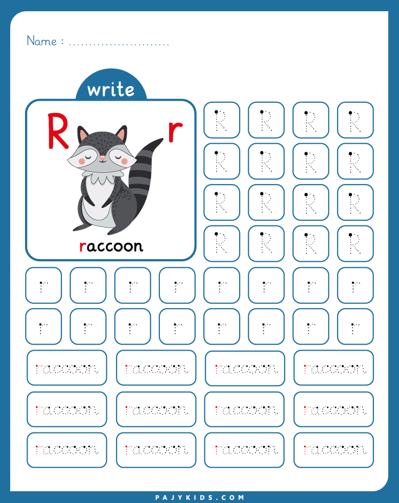 letter r worksheet for kindergarten - Tracing and Writing the Letter R