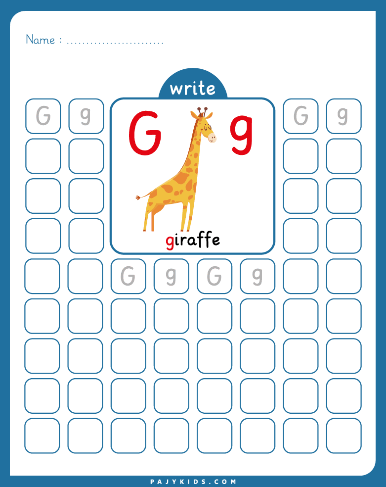 tracing letter g - Tracing Uppercase and Lowercase G