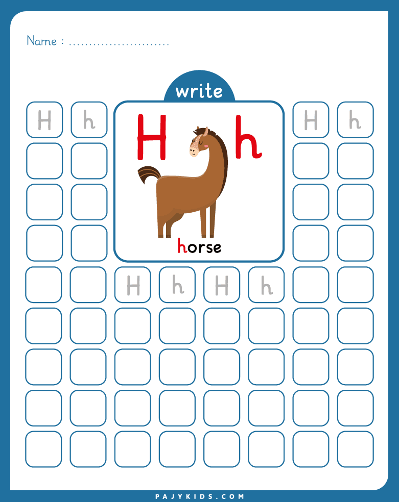 tracing letter h - Tracing Uppercase and Lowercase H