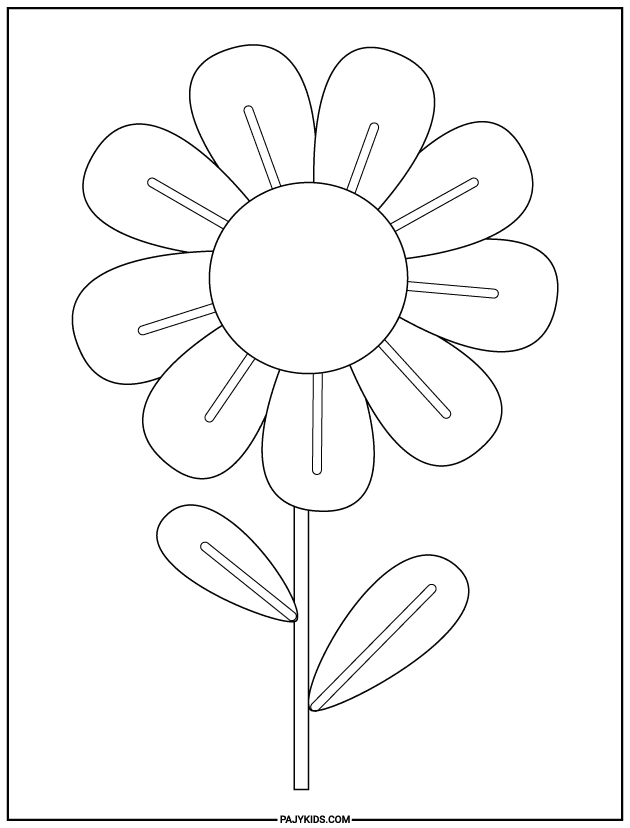 أوراق تلوين للاطفال - الزهرة - التناسق والتمييز البصري