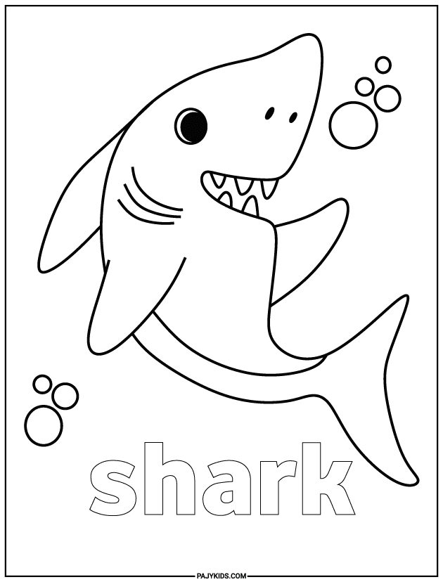 الصور تلوين اطفال - سمكة القرش - التعرف على الكائنات البحرية