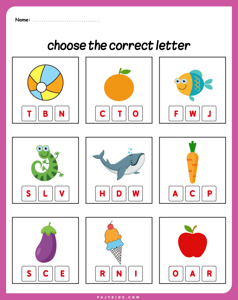 انشطة الحروف الانجليزية للاطفال - تعزيز التمييز بين الحروف المتشابهة