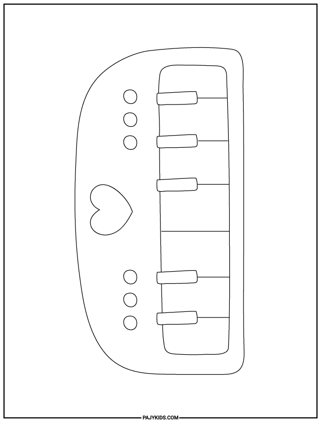 تحميل رسومات تلوين للاطفال - ورقة تلوين البيانو