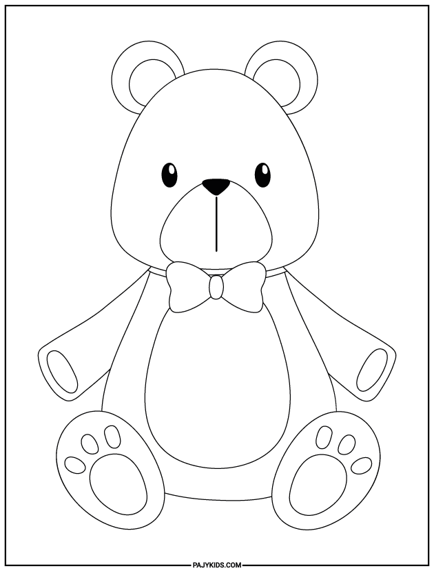 تحميل رسومات تلوين للاطفال - ورقة تلوين الدمية (الدبدوب)