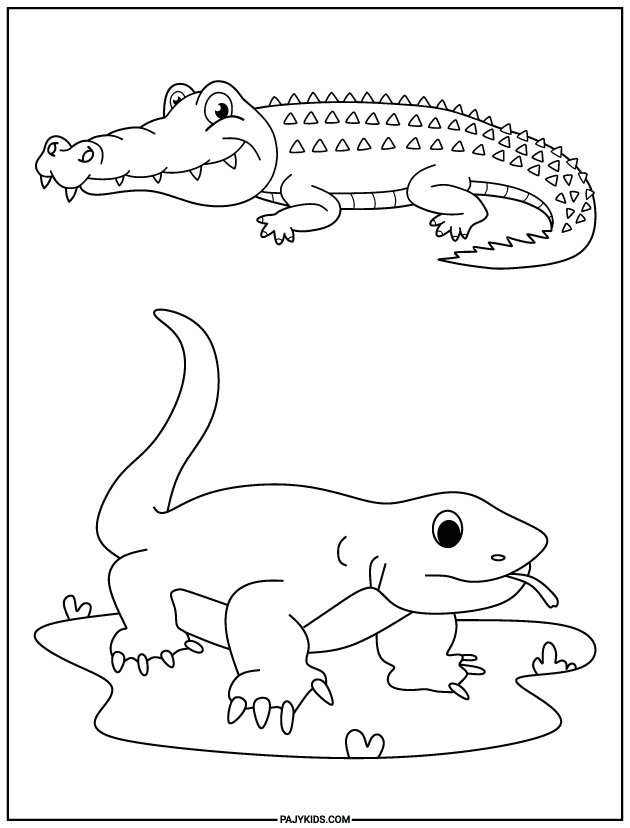 تلوين الرسومات للأطفال - الزواحف - التمييز البصري والمعرفة