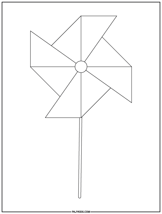 رسم تلوين للاطفال - المروحة الورقية - الأشكال والحركة