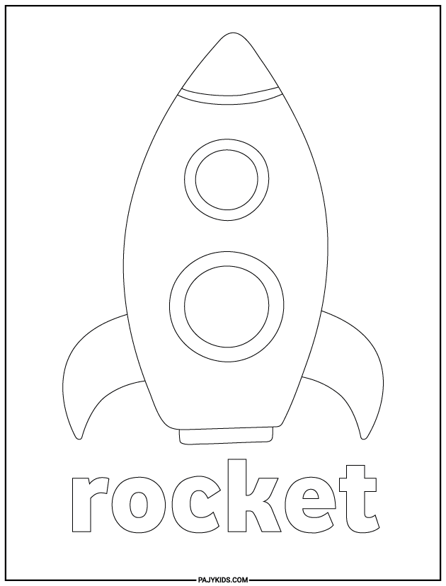 رسومات تلوين للاطفال - الصاروخ - الأشكال والطموح العلمي