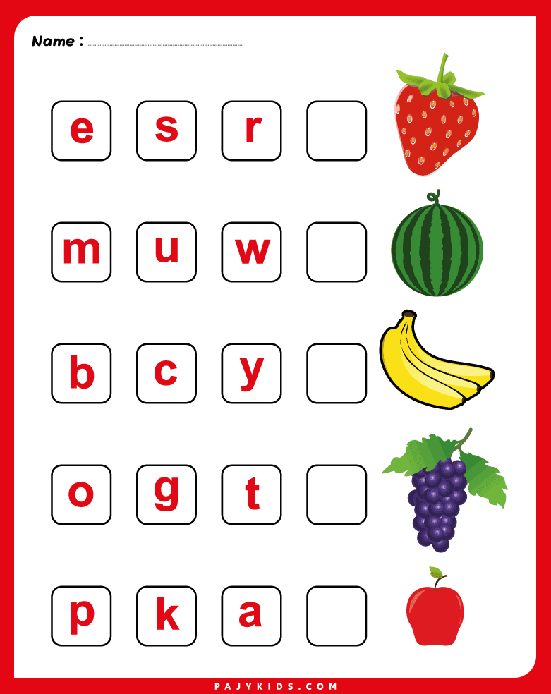 Alphabet Activities with Fruits