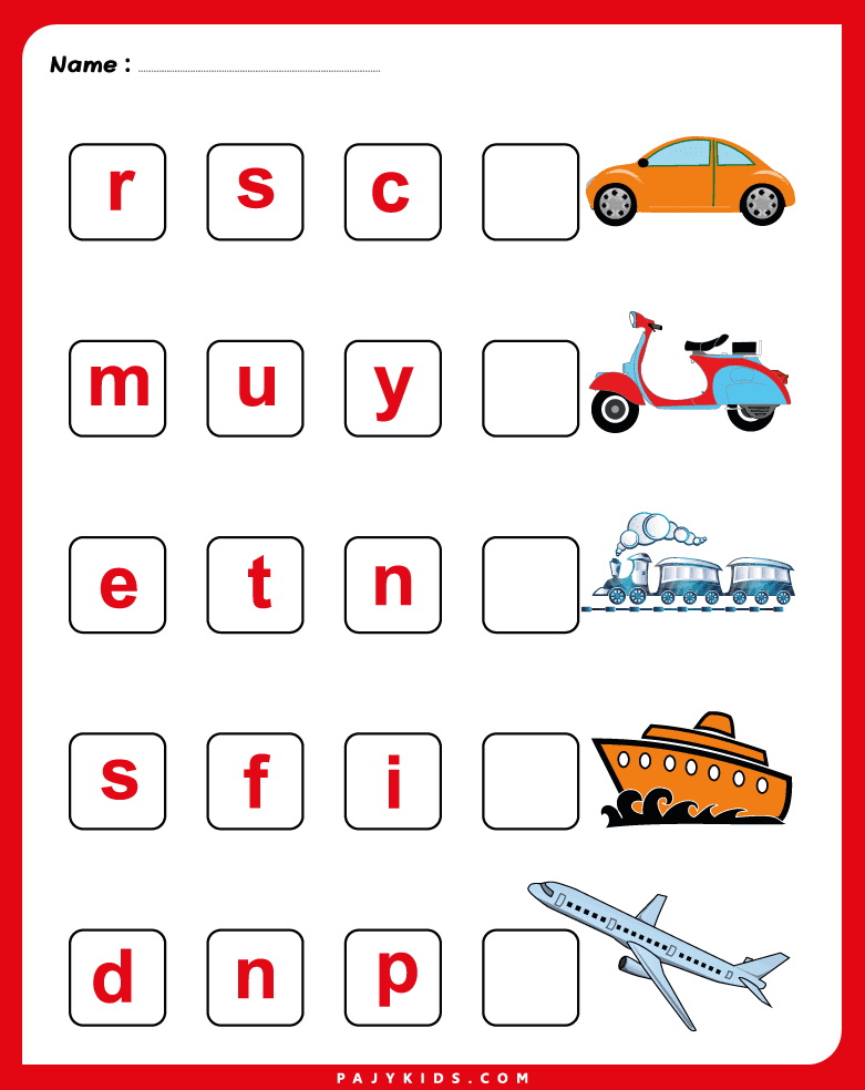 Alphabet Activities with Transportation