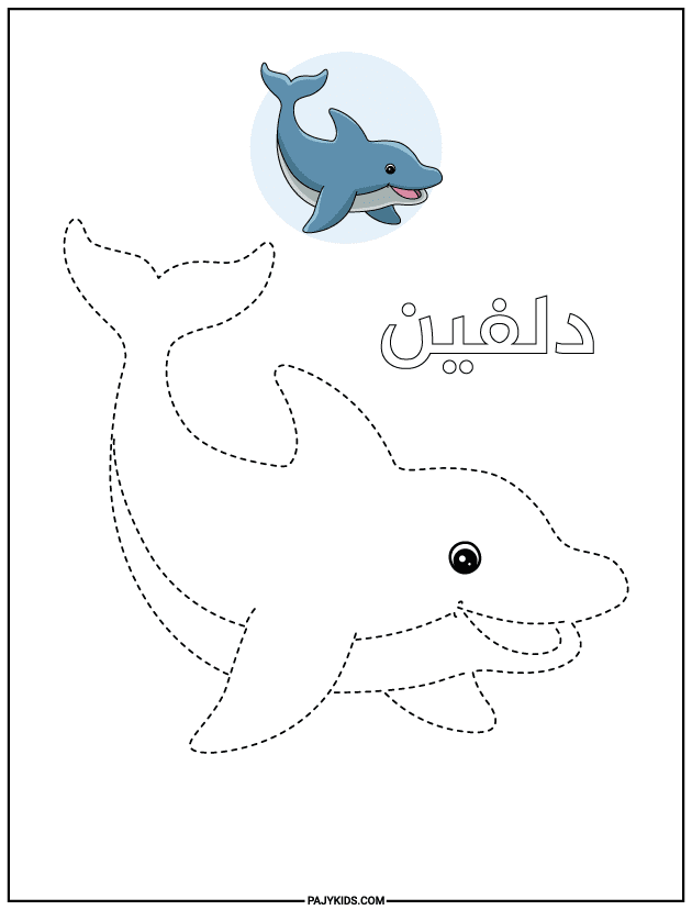 arabic activity sheets - Tracing the Dolphin