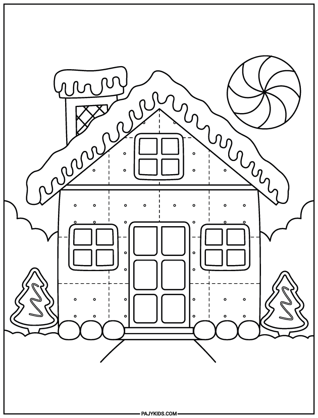 coloring for daycare - Cartoon House and Visual Recognition