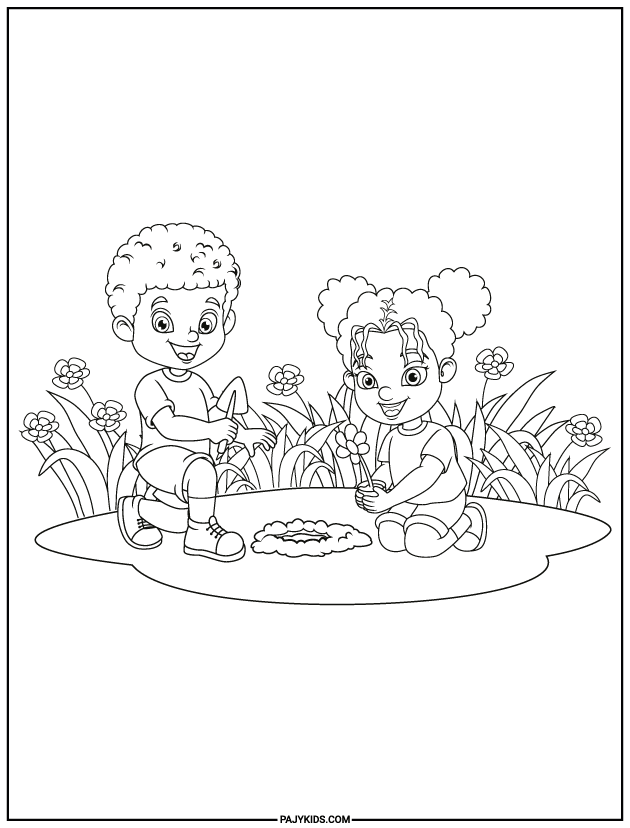 coloring for kindergarten -  Interaction With Nature and Peer Relationships