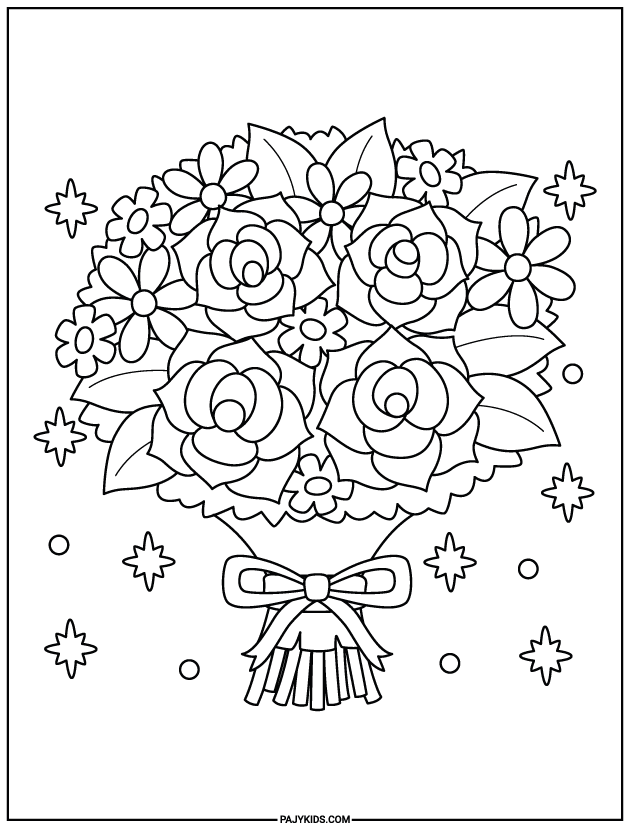 coloring for preschool - Flower Bouquet and Aesthetic Awareness