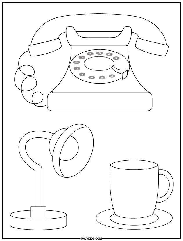 coloring sheets for preschoolers - Everyday Objects - Concept Recognition and Focus