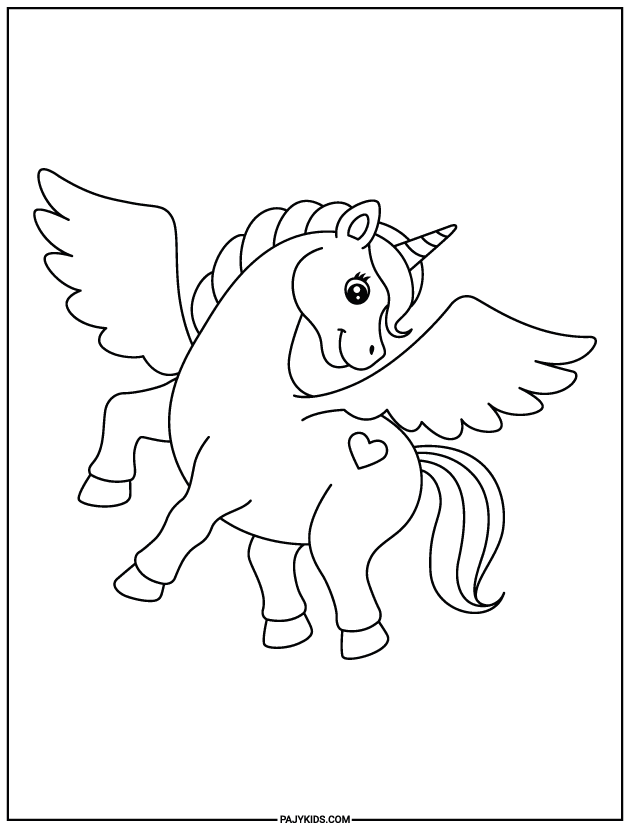 coloring sheets for preschoolers - Winged Horse - Imagination and Creative Expression