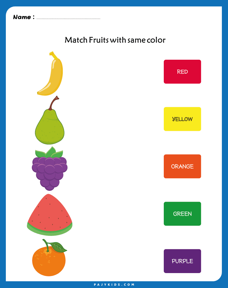 learn colors - Matching Fruits by Color
