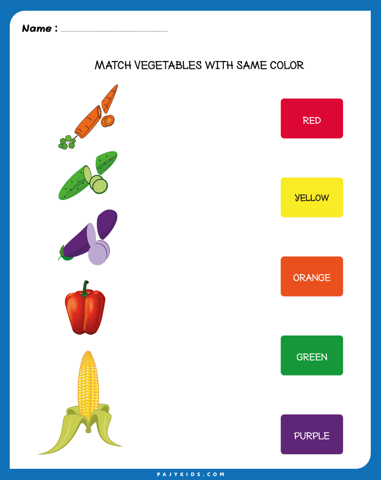 learn colors - Matching Vegetables by Color