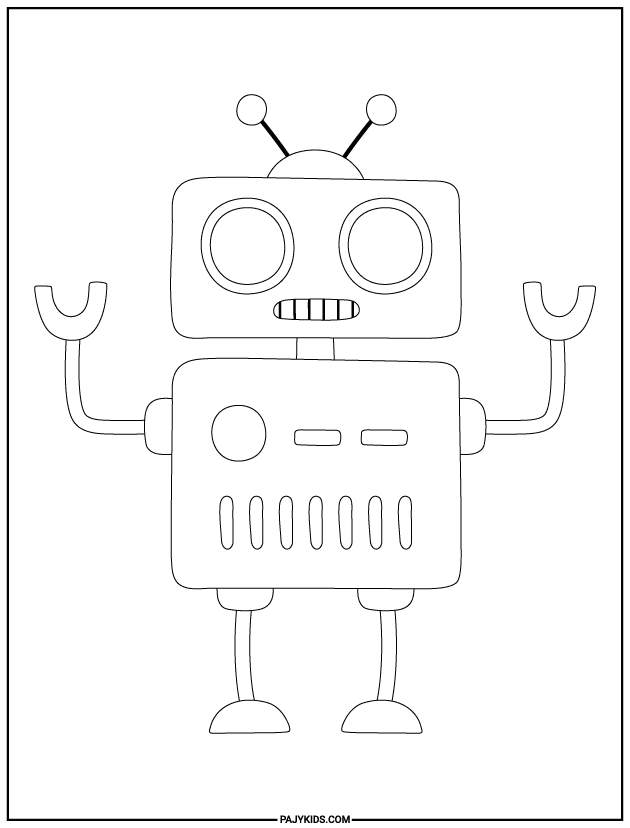 preschool coloring pages - Robot - Imagination and Logical Thinking