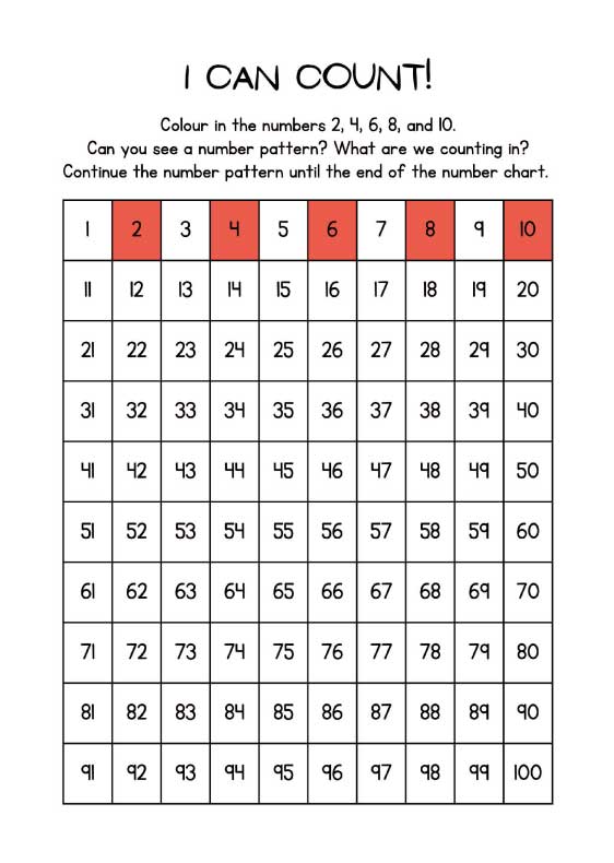 counting by 3s activity