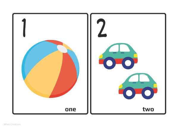 counting flashcards 1–20