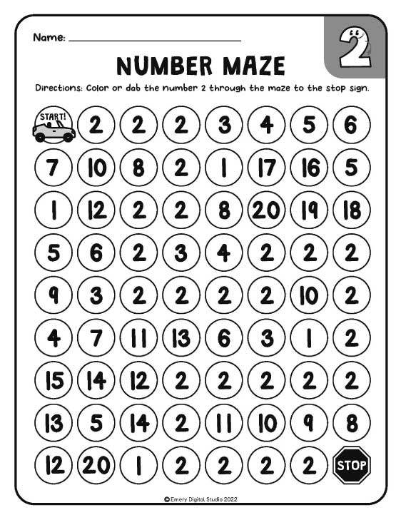 counting practice for kids