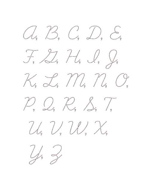 cursive alphabet practice