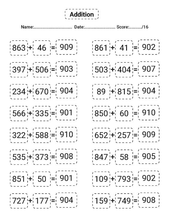 early math skills practice