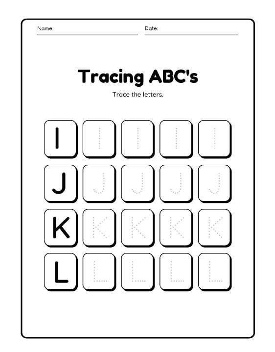 preschool tracing activities