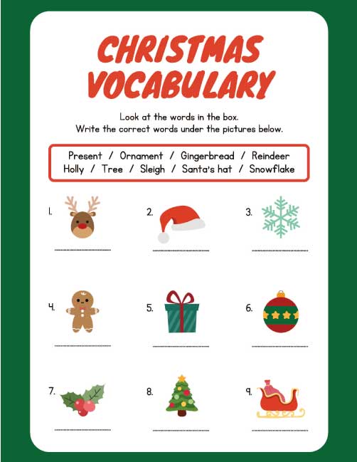 printable Christmas games for kids