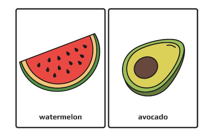 printable fruit flashcards