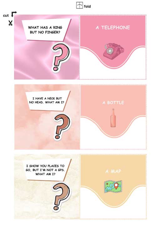 printable riddles activity